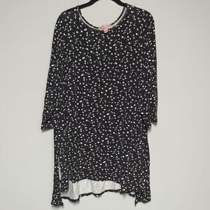 Philosophy Black with White Floral Print Tunic